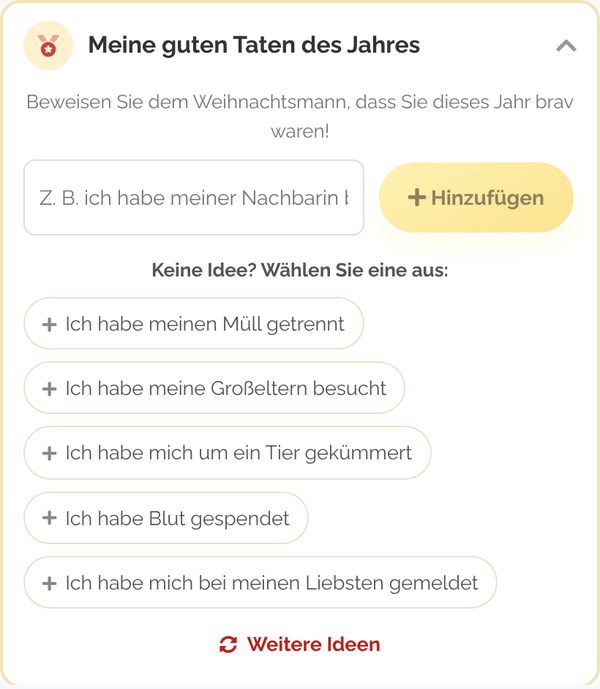 Meine guten Taten des Jahres