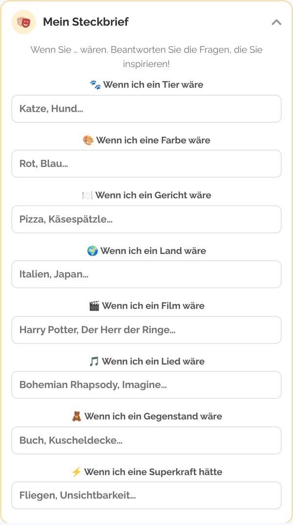 Mein Steckbrief