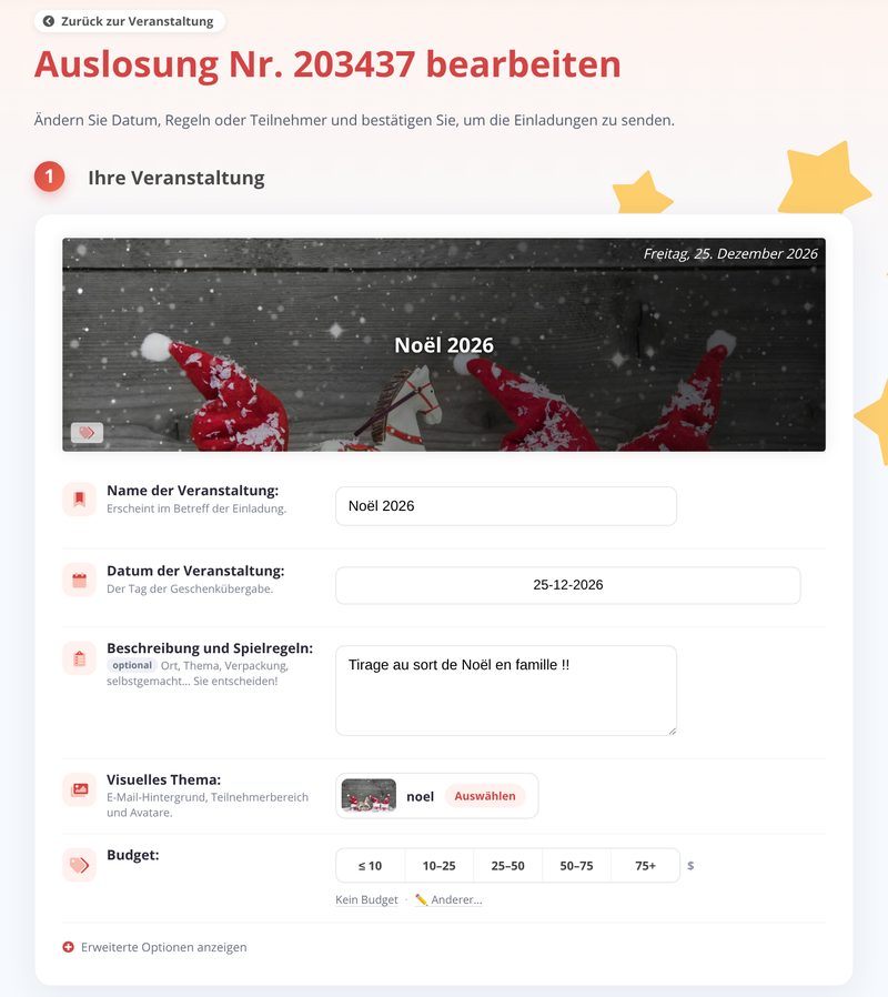 Veranstaltung bearbeiten