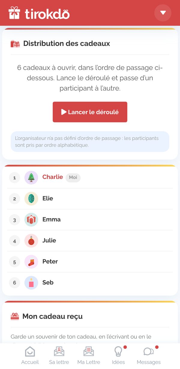 La distribution des cadeaux