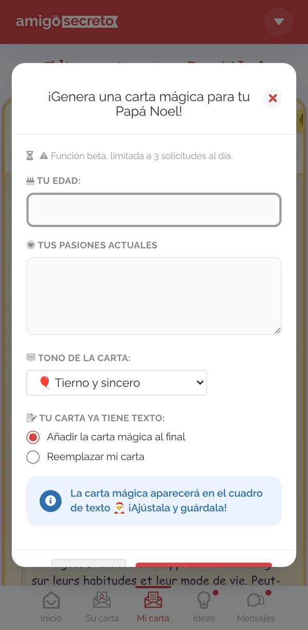 Generar una carta mágica