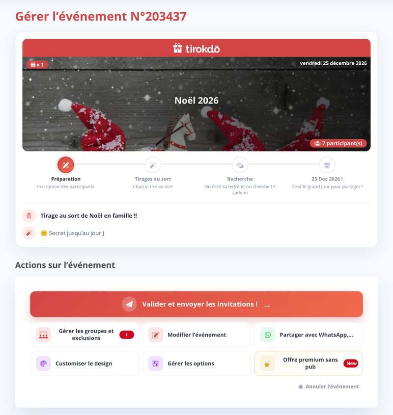 Confirm and send the invitations
