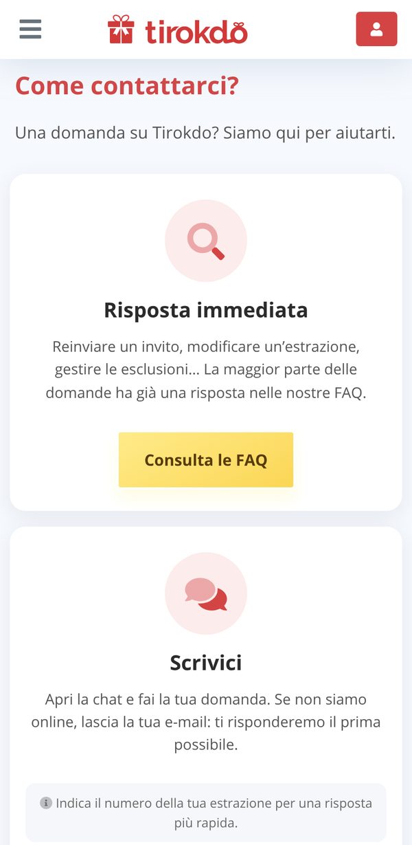 La pagina Contatti