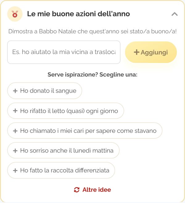 Le mie buone azioni dell'anno