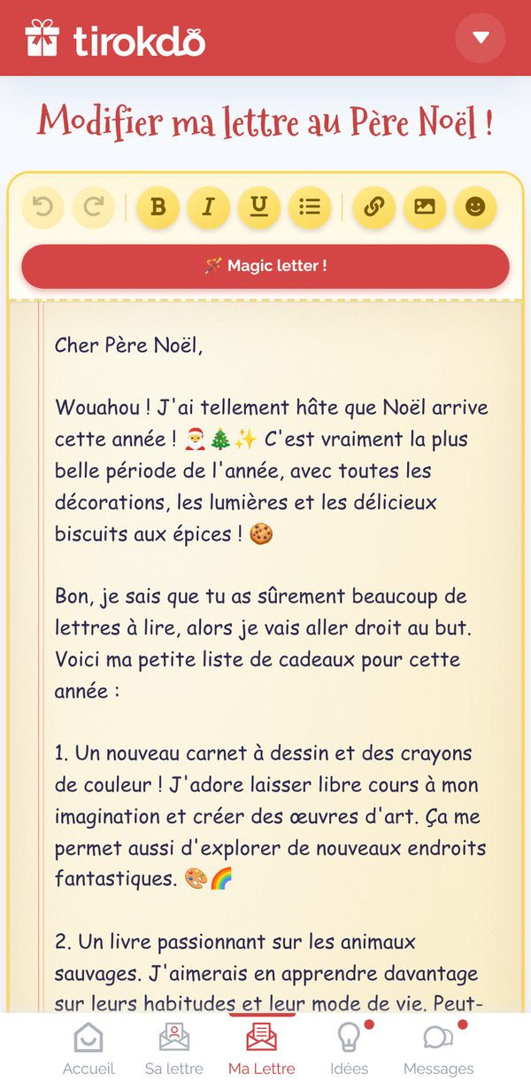 Écrire ma lettre au Père Noël