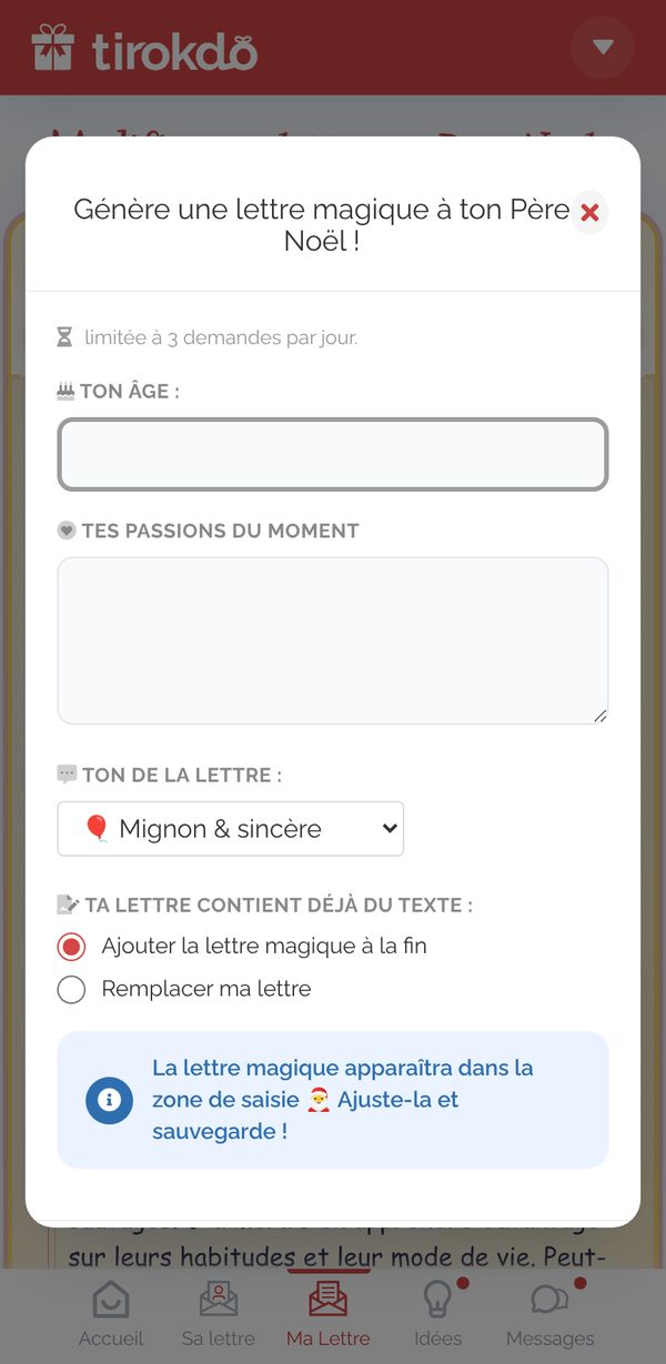 Générer une lettre magique