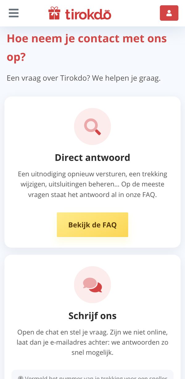 De contactpagina