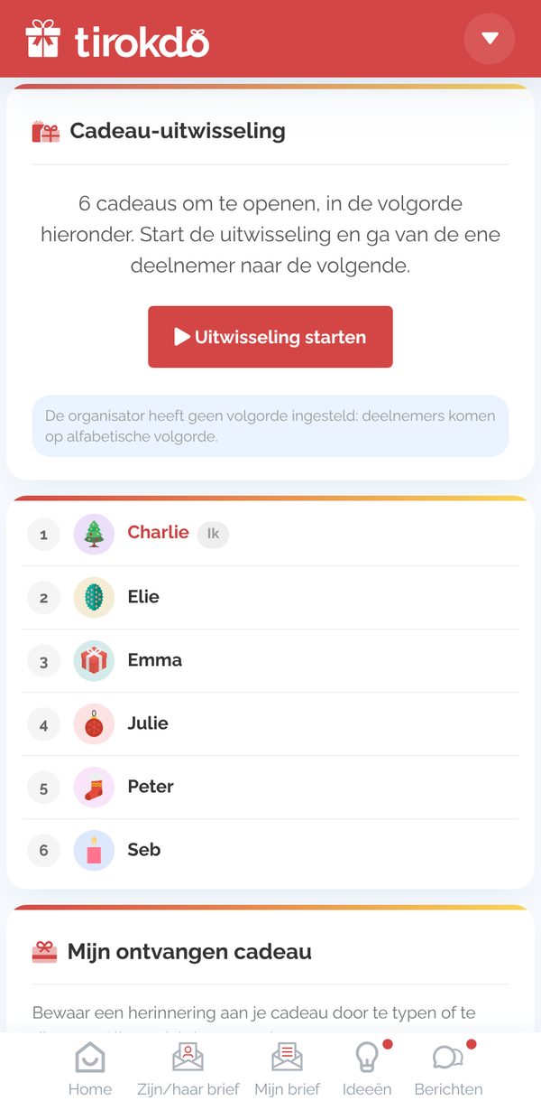 De cadeau-uitwisseling