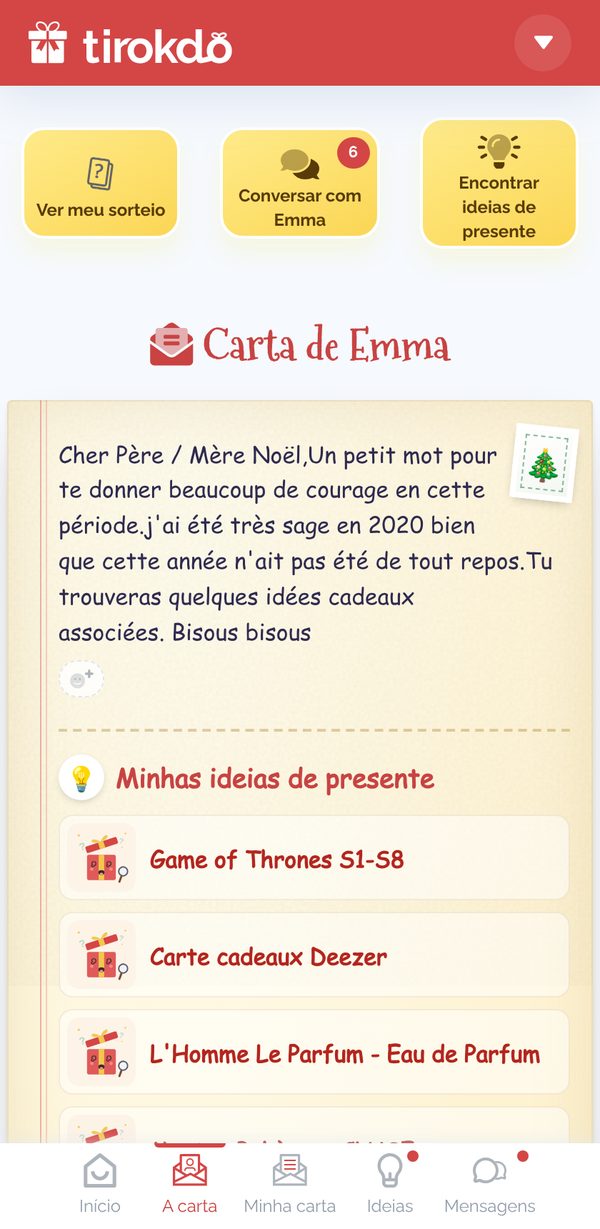 Ler a carta de quem eu tirei
