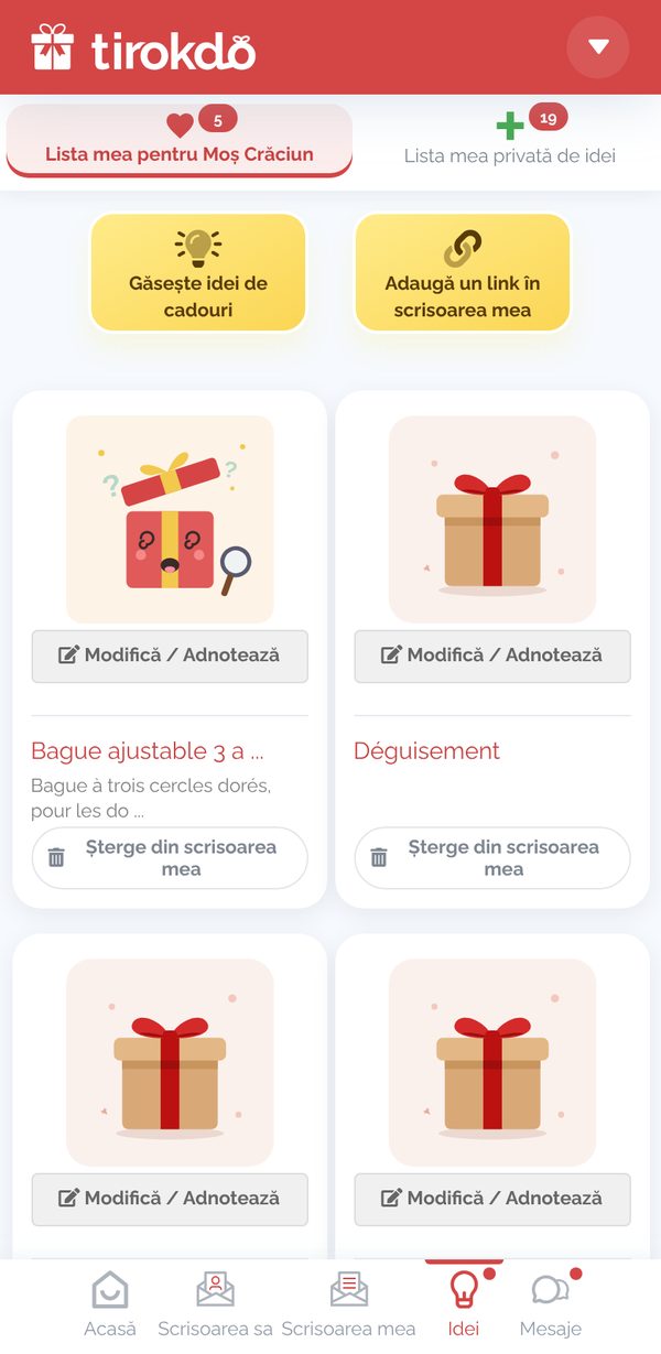 Listele de idei de cadouri